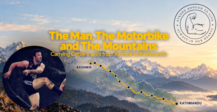 A man, a motorbike, a mission in the mountains image